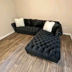 New Velvet Sectional Sofa- Finance Available 