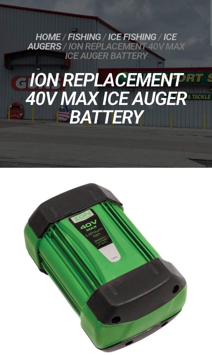 This ION Replacement Ice Auger Battery is a great companion for