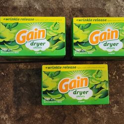 Brand New Boxes of Gain Originall Scent Dryer Sheets 240 count