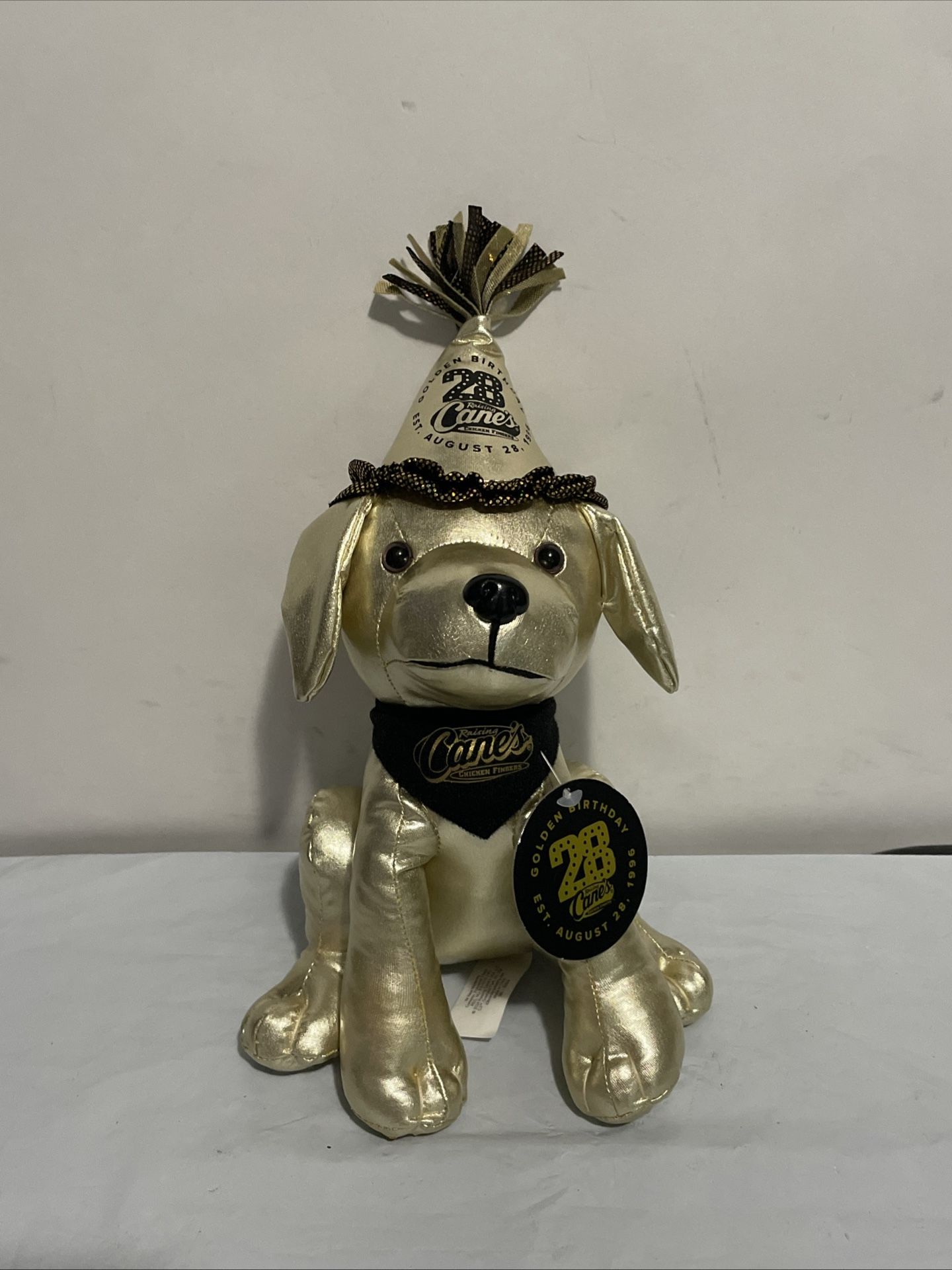 NEW 2025 Raising Cane’s Golden 28th Birthday Puppy Plush Sealed Limited Edition