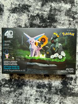 4D Build Pokemon Espeon & Umbreon 3D Puzzle Kit, 452 pcs Model