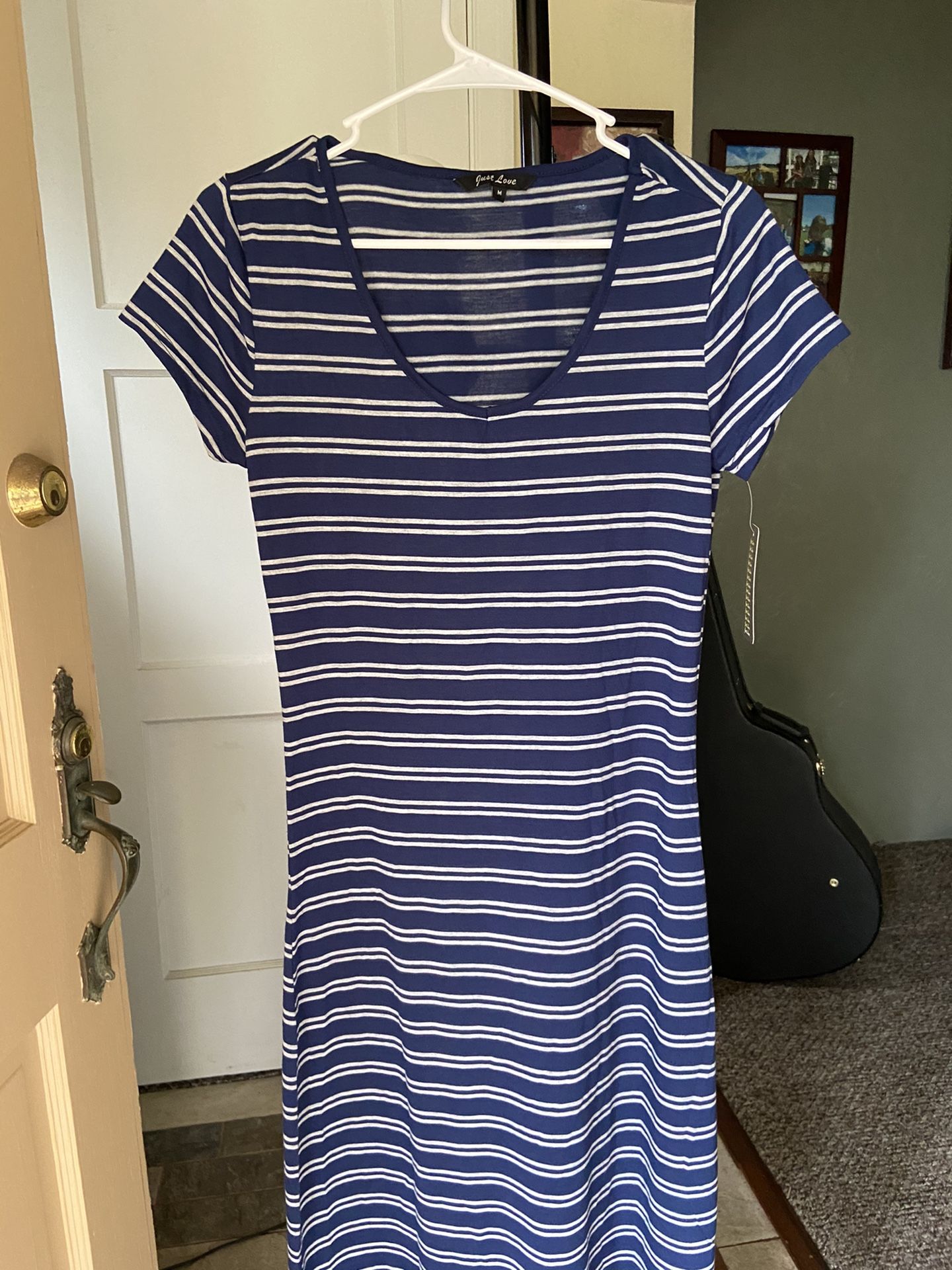 Stripped Blue Sundress Dress