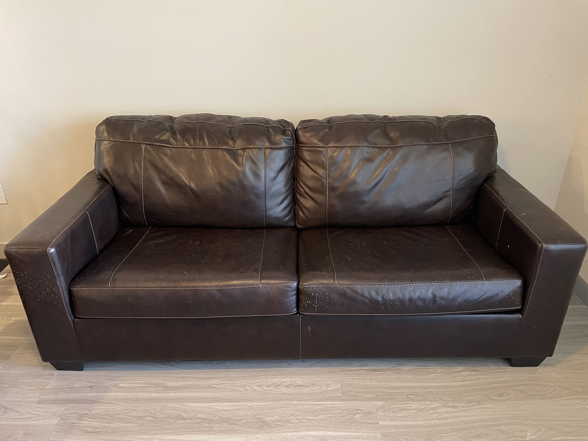 Brown leather couch from Ashley furniture
