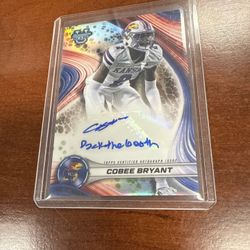 COBEE BRYANT 2024 Bowman Best University Refractor Auto + Inscription Kansas Rc