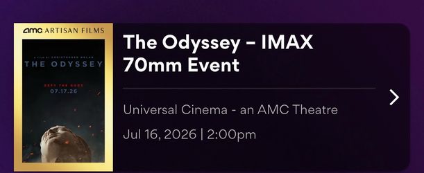The Odyssey IMAX 70mm Universal City, Hollywood