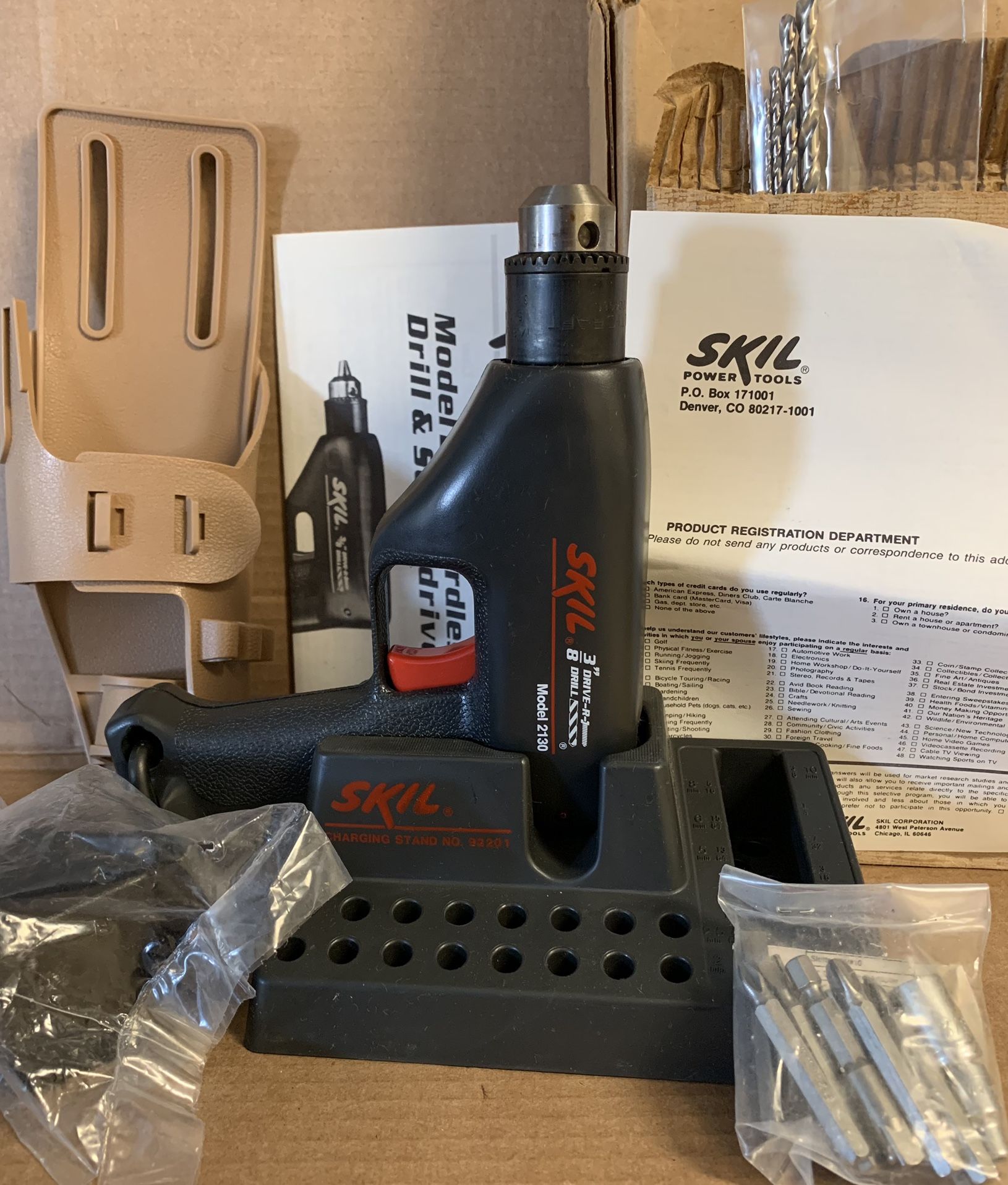 cordless skil power tools model 2130 skill model 2130, 225/350 RPM, 3.6 volt, dril... | New Purse .
