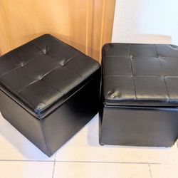Two Storage Ottomans  - New