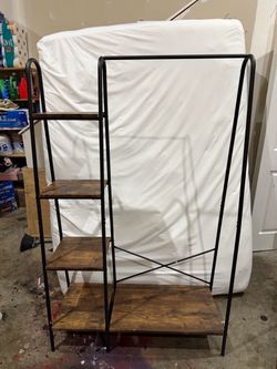 Clothing rack with shelves - PRICED TO SELL FAST