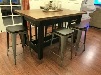 Bar Stools 3 Pairs Steel Base Wooden Swirl Seat