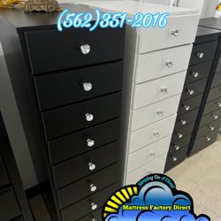 Tall Nine Drawer Dresser With Rhinestone Knobs