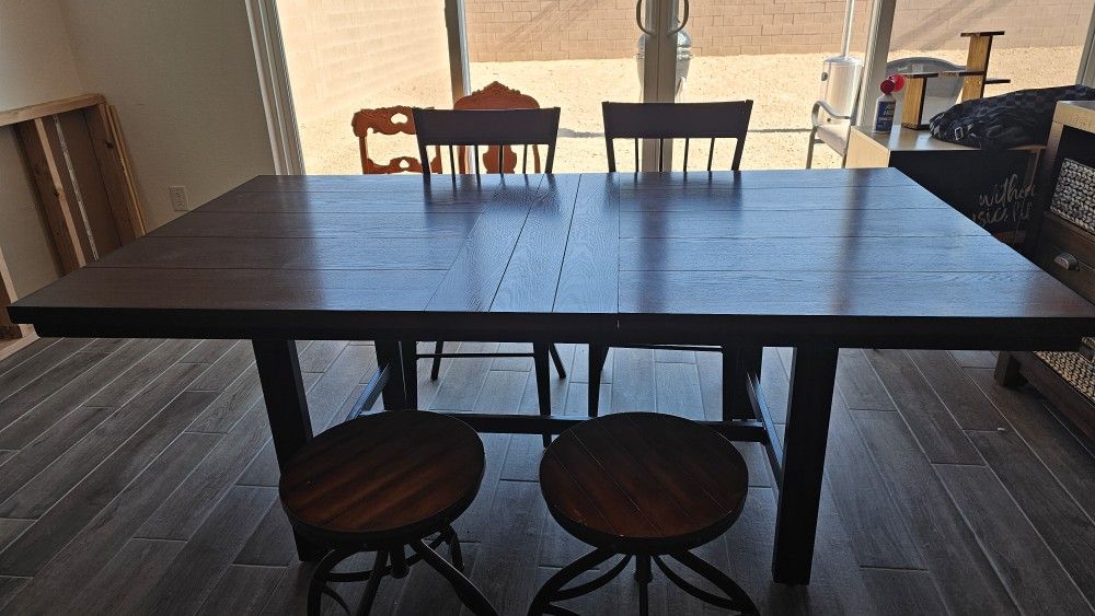 Dining Table With Chairs And Stools