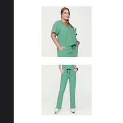 Figs Scrubs In Surgical Green