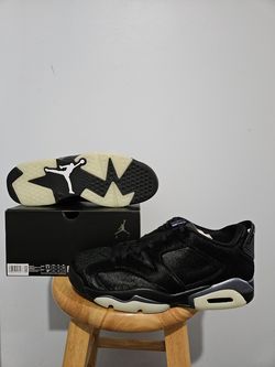 💥IO9786-001 Nike Air Jordan 6 Retro Low Blackout (Women's) Size 11 (Mens Size) Size 9💥