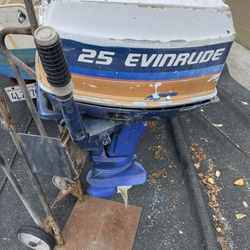 25 Evinrude 2 Stroke Outboard Boat Motor