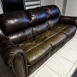 Leather Sofa Set – $50  For BOTH (Must Take Both)