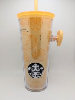 Starbucks Asia Waffle Heart Pop Socket Cold Cup BNWT 