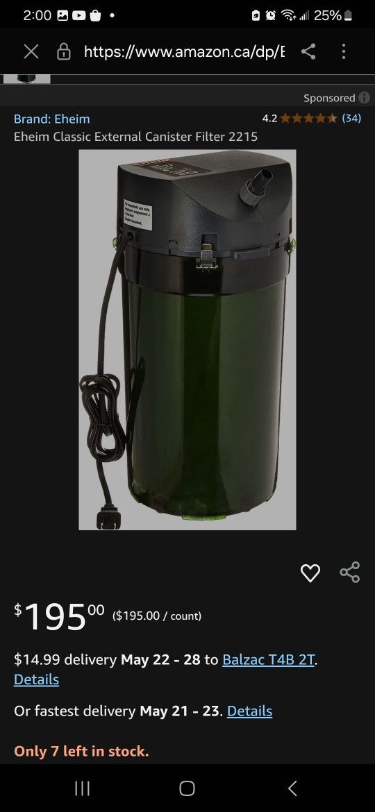 Eheim Classic External Canister Filter 2215