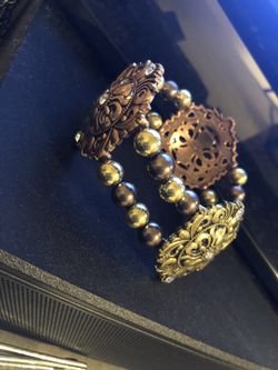 Hand made double bead bracelet