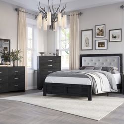 4 Pc Queen Bedroom Set (headboard Lights Up)