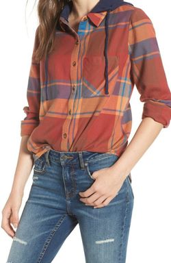 BP. Hooded Plaid Shirt