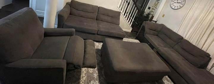 Grey Sofa Loveseat With Ottoman