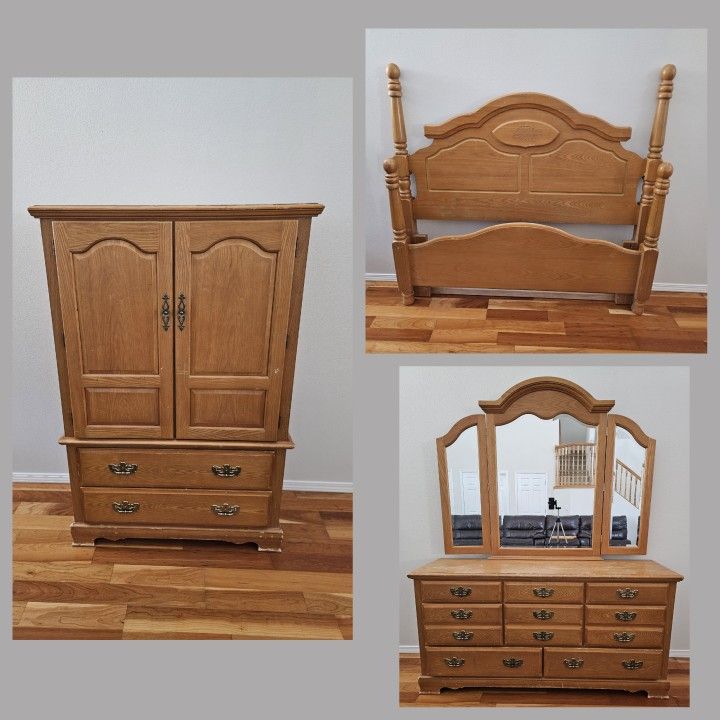 Bedroom Set Dresser Wardrobe Headboard Furniture
