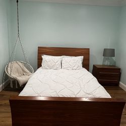Solid Walnut Wood Bedroom Set 