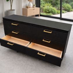 Gorgeous Black Dresser With Gold Glides🌱