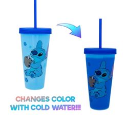 Disney Lilo & Stitch Cool Coconut Color-Changing Plastic Travel Tumbler 