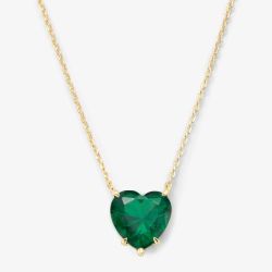 Melinda Marie Green Emerald Heart Pendant Necklace 