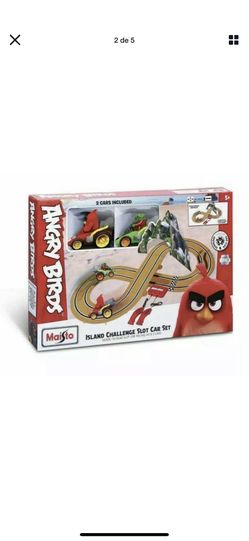 KIDS ISLAND CHALLENGE ANGRY BIRDS Slot Racing Car Toy Set Xmas Gift M82505 UK
