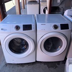 White Samsung Washer And Electric Dryer Matching Set