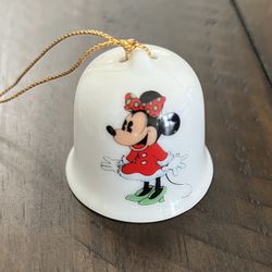 Vintage Schmid Porcelain Walt, Disney Minnie mouse 1.5” Christmas bell.