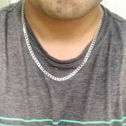 Men Silver Chain Necklace 