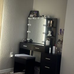 Black makeup vanity 