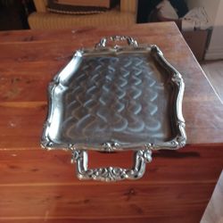 Silverplated Wide Server With Handles By MAKAM.