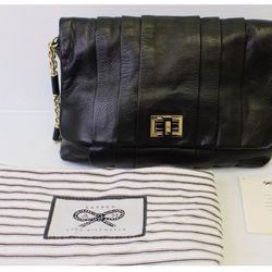 Anya Hindmarch Women`s Shoulder Leather Black Chain Strap & Turnlock Bag