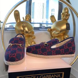 Authentic ** Gucci Wool Monogram Fria Horsebit Loafers 