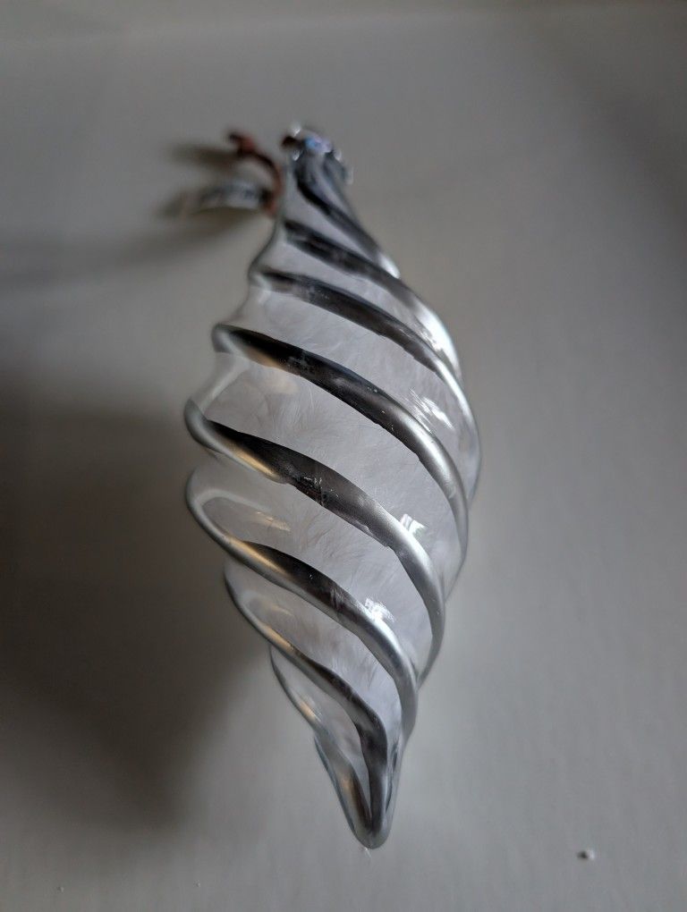 Glass Silver Swirl Ornaments