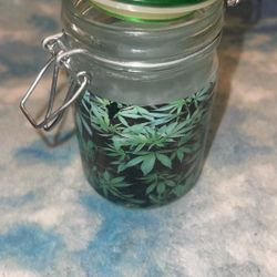 Green Leaf Mason Jar