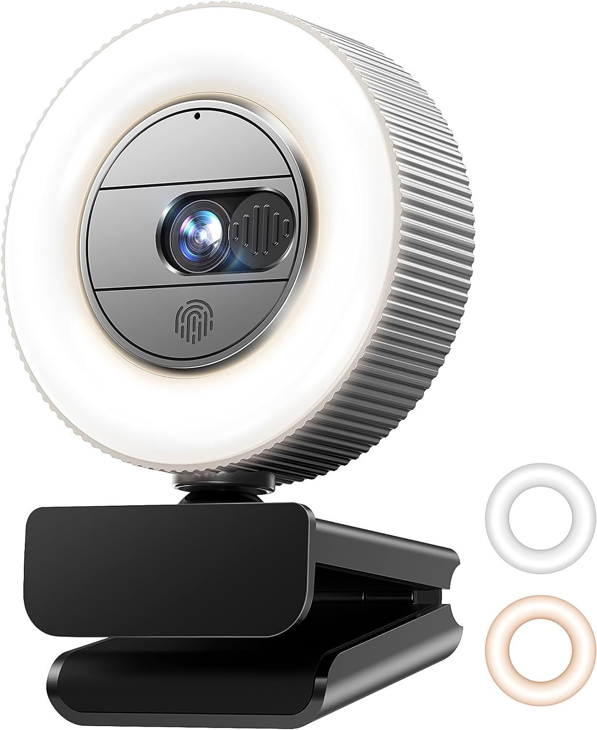 2K QHD Webcam with Sony Sensor and Built-in Ring Light