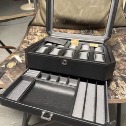 WOLF Heritage 10-Piece Glass Watch Box