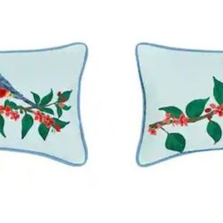 Songbird Garden Outdoor Lumbar Throw Pillow
