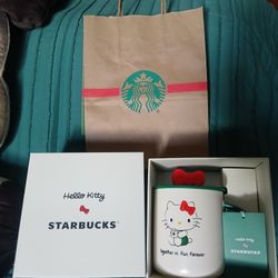 Starbucks Hello Kitty Hot Cup With Bow Lid Limited Edition 