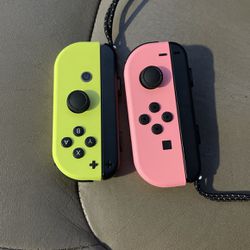 Nintendo Switch Joycons (like new) Pastel Pink & Yellow