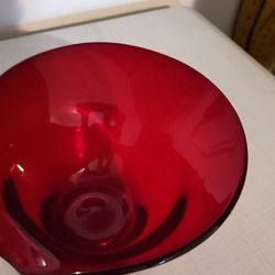 Vintage Viking Red Glass Bowl W/ Spout