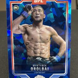 2025 Topps Chrome Sapphire UFC Myktybek Orolbai Rookie Card #77 - RC