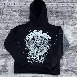 Black sp5der hoodie, size M