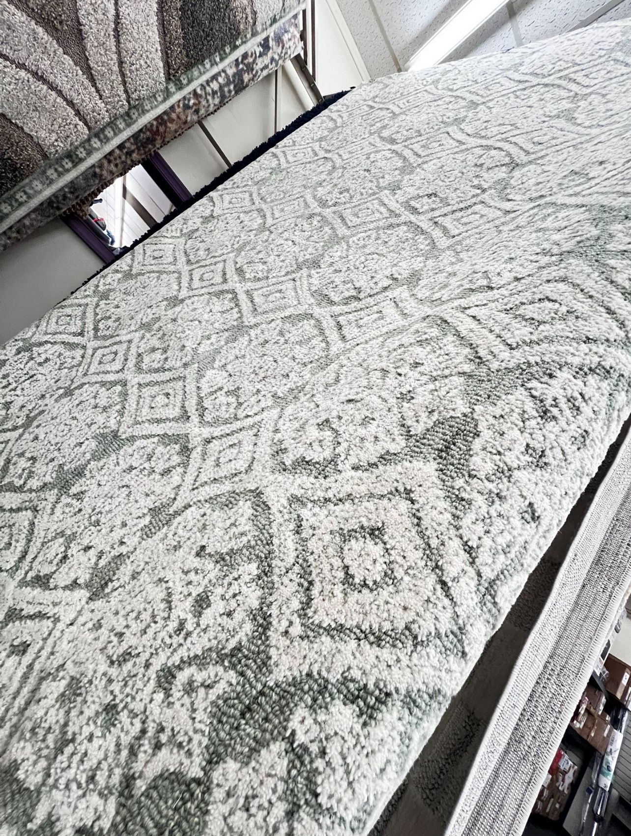 Green Medallion Wool Indoor Area Rug, 8' x 10', New