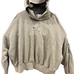 Nike Olive Green Hoodie Oversized Center Logo Hoodie size Large 